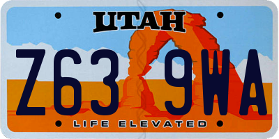 UT license plate Z639WA
