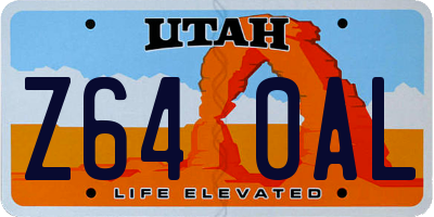 UT license plate Z640AL