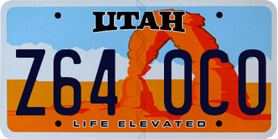 UT license plate Z640CO