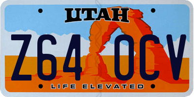 UT license plate Z640CV