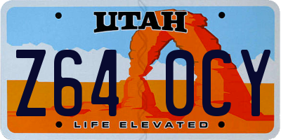 UT license plate Z640CY