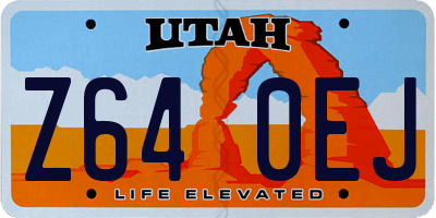 UT license plate Z640EJ