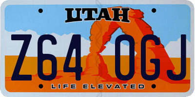UT license plate Z640GJ