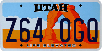 UT license plate Z640GQ