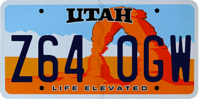 UT license plate Z640GW