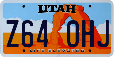 UT license plate Z640HJ