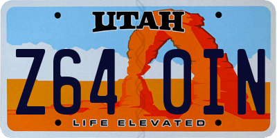 UT license plate Z640IN