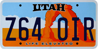 UT license plate Z640IR