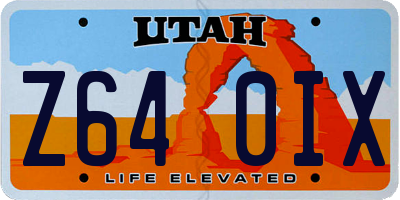UT license plate Z640IX