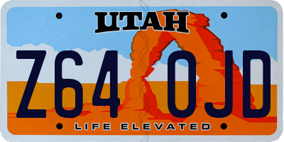 UT license plate Z640JD