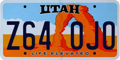 UT license plate Z640JO