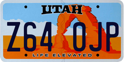 UT license plate Z640JP