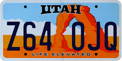 UT license plate Z640JQ