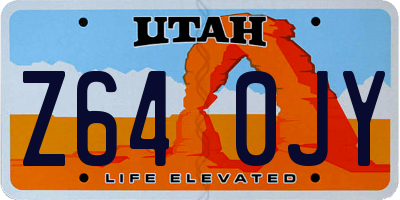 UT license plate Z640JY