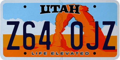 UT license plate Z640JZ