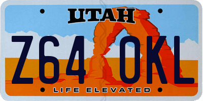 UT license plate Z640KL