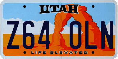 UT license plate Z640LN