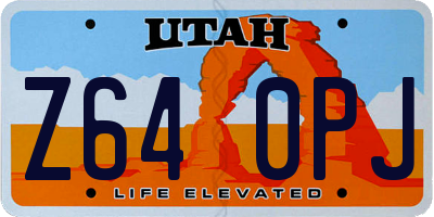 UT license plate Z640PJ