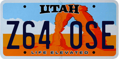 UT license plate Z640SE