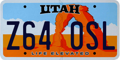 UT license plate Z640SL
