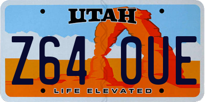 UT license plate Z640UE