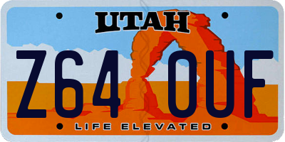UT license plate Z640UF
