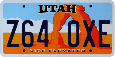 UT license plate Z640XE