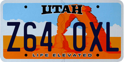 UT license plate Z640XL