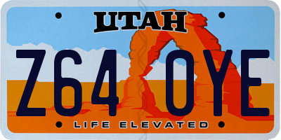 UT license plate Z640YE