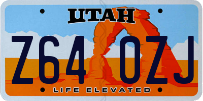 UT license plate Z640ZJ