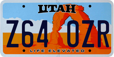 UT license plate Z640ZR