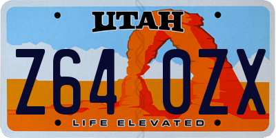 UT license plate Z640ZX