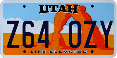 UT license plate Z640ZY