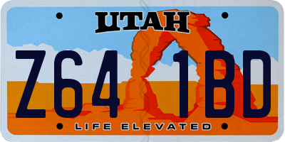 UT license plate Z641BD