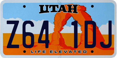 UT license plate Z641DJ