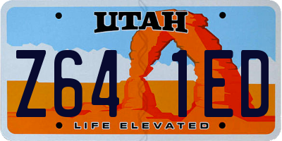 UT license plate Z641ED