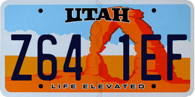 UT license plate Z641EF