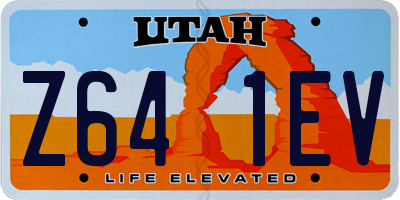 UT license plate Z641EV