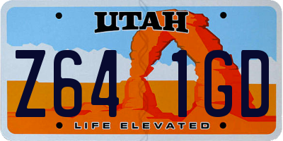 UT license plate Z641GD