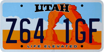 UT license plate Z641GF