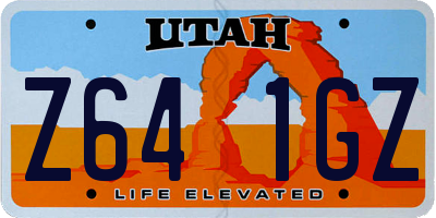 UT license plate Z641GZ