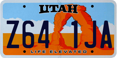 UT license plate Z641JA