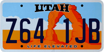 UT license plate Z641JB