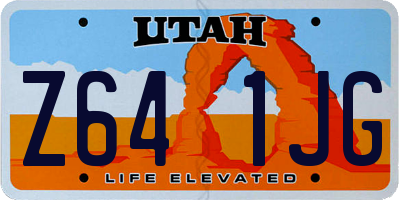 UT license plate Z641JG