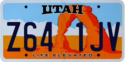UT license plate Z641JV