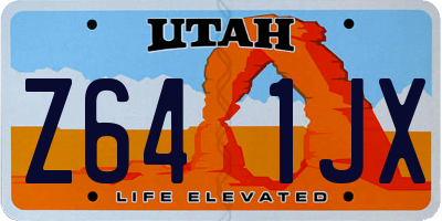 UT license plate Z641JX