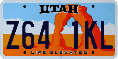 UT license plate Z641KL