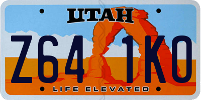 UT license plate Z641KO