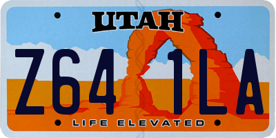 UT license plate Z641LA