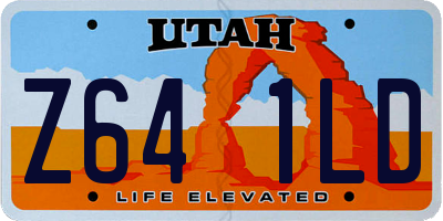 UT license plate Z641LD